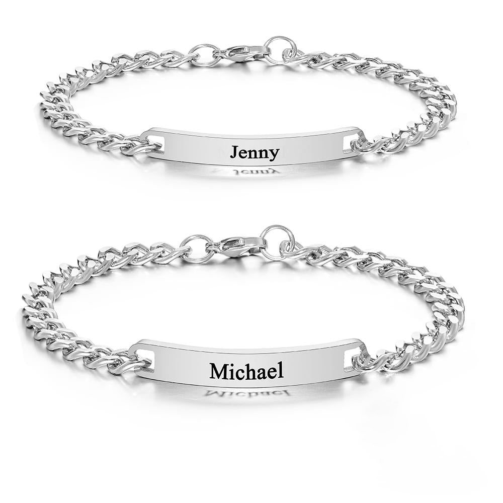 Custom Engraved Bracelet Set Personalized Fashion Bracelet For Couples