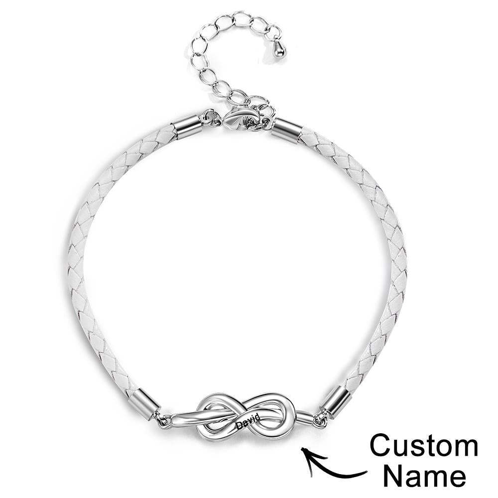 Engraved Roped Couple Bracelet Personalized Braided Bracelet Valentine's Day Gifts - soufeelau