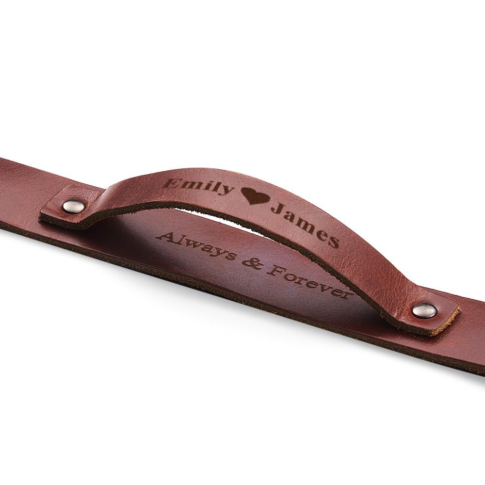 Personalized Leather Bracelet of Secret Message Text for Men Gift for Boyfriend - soufeelau