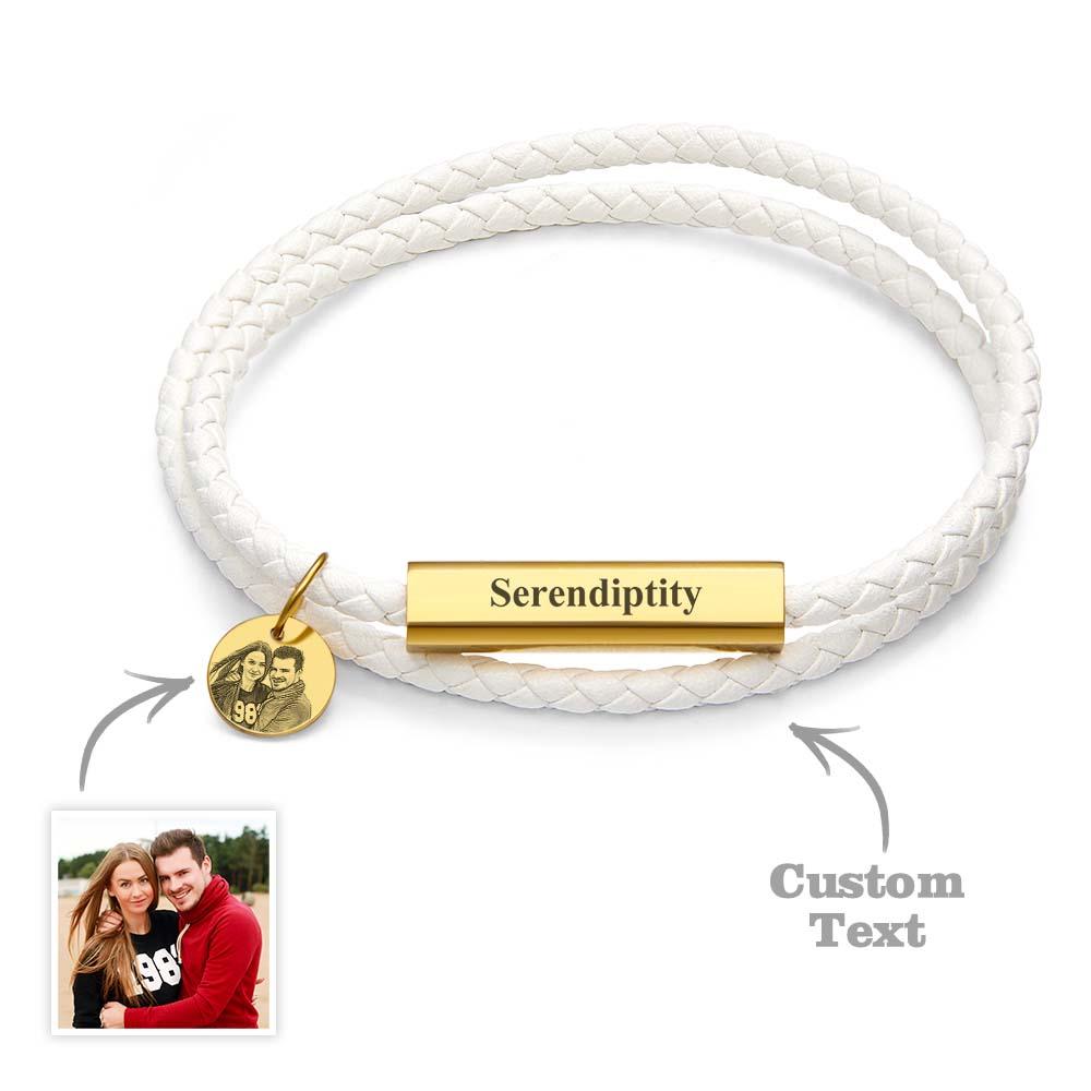 Custom Portrait Bracelet Personalizing Your Special Text or Date Memorial Jewelry Gift - soufeelau