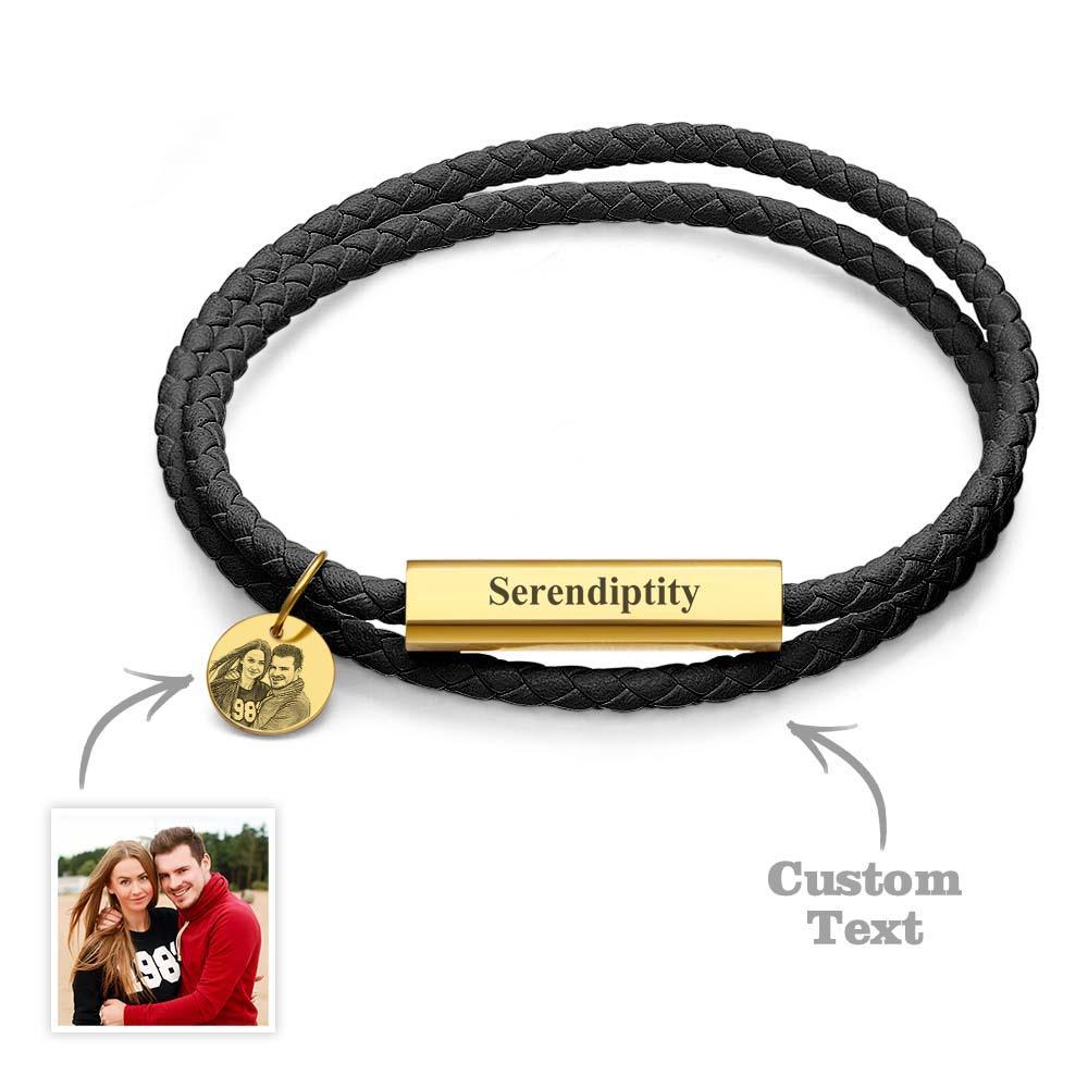 Custom Portrait Bracelet Personalizing Your Special Text or Date Memorial Jewelry Gift - soufeelau