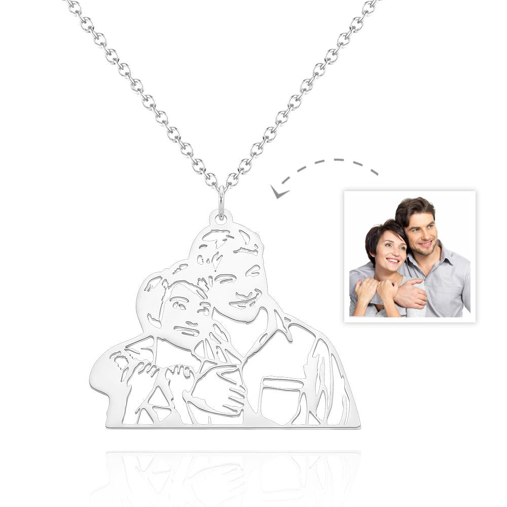 Custom Photo Necklace Three-dimensional Hollow Out Unique Gifts - soufeelau