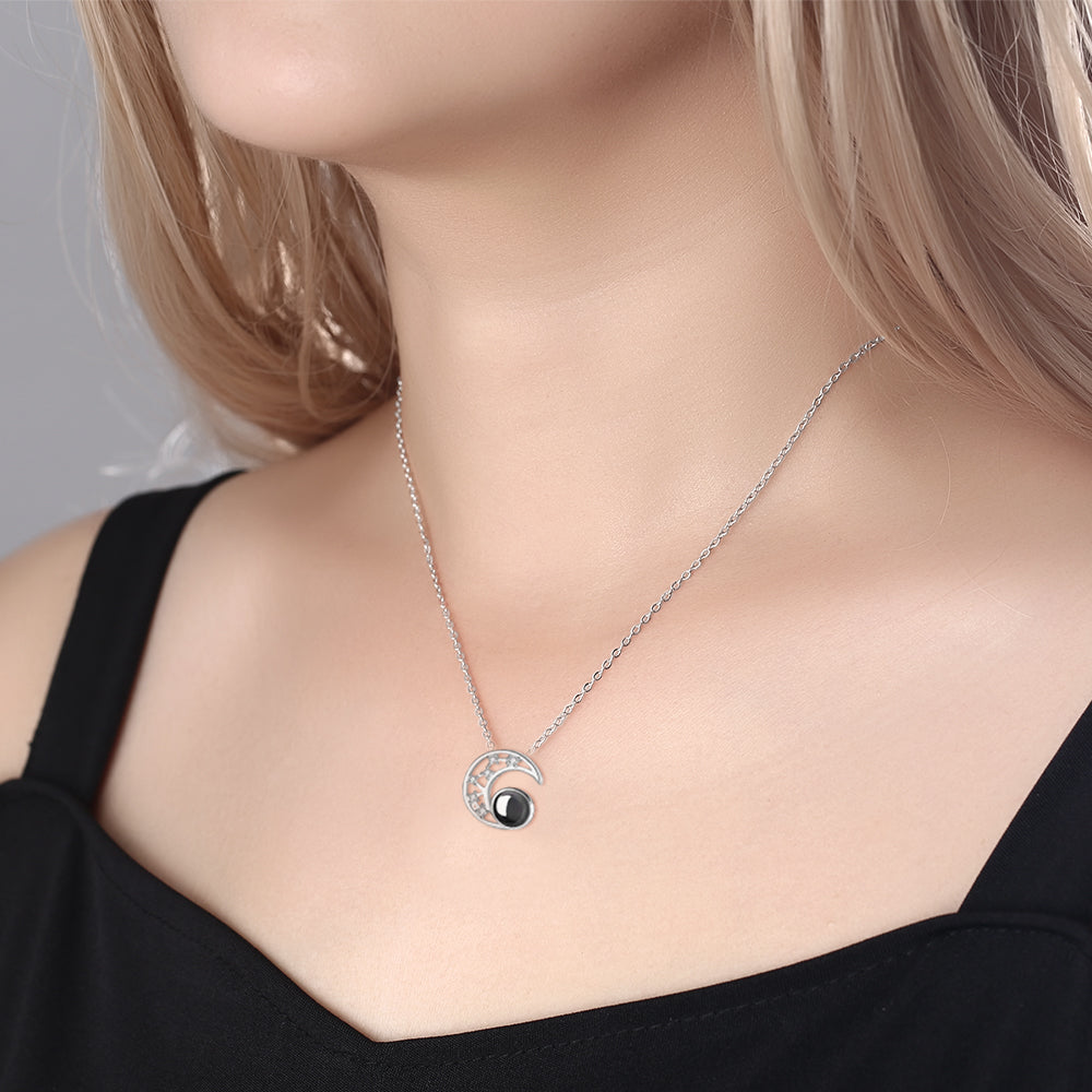 Custom Projection Necklace Moon Photo Necklace Gift for Couples - soufeelau