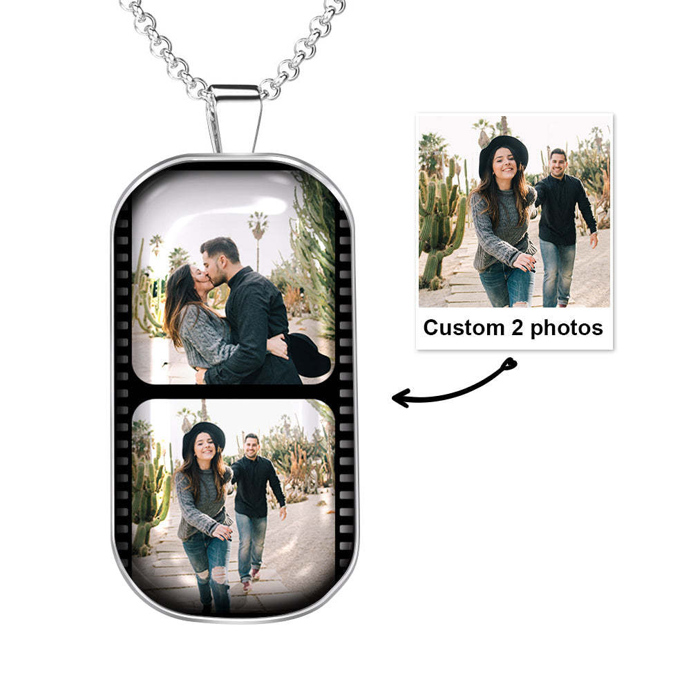 Personalized Custom Photo Filmstrip Necklace for Couples Family - soufeelau