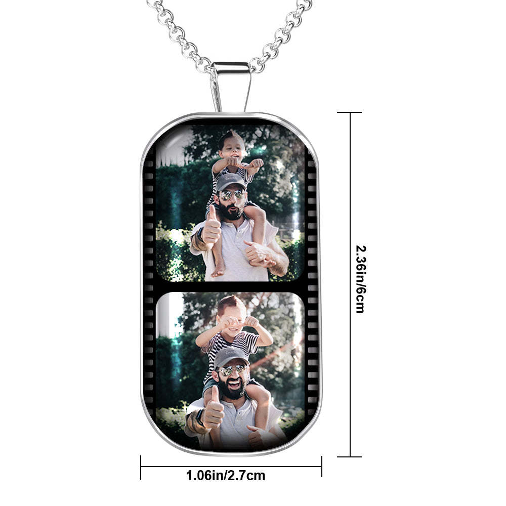 Personalized Custom Photo Filmstrip Necklace for Couples Family - soufeelau