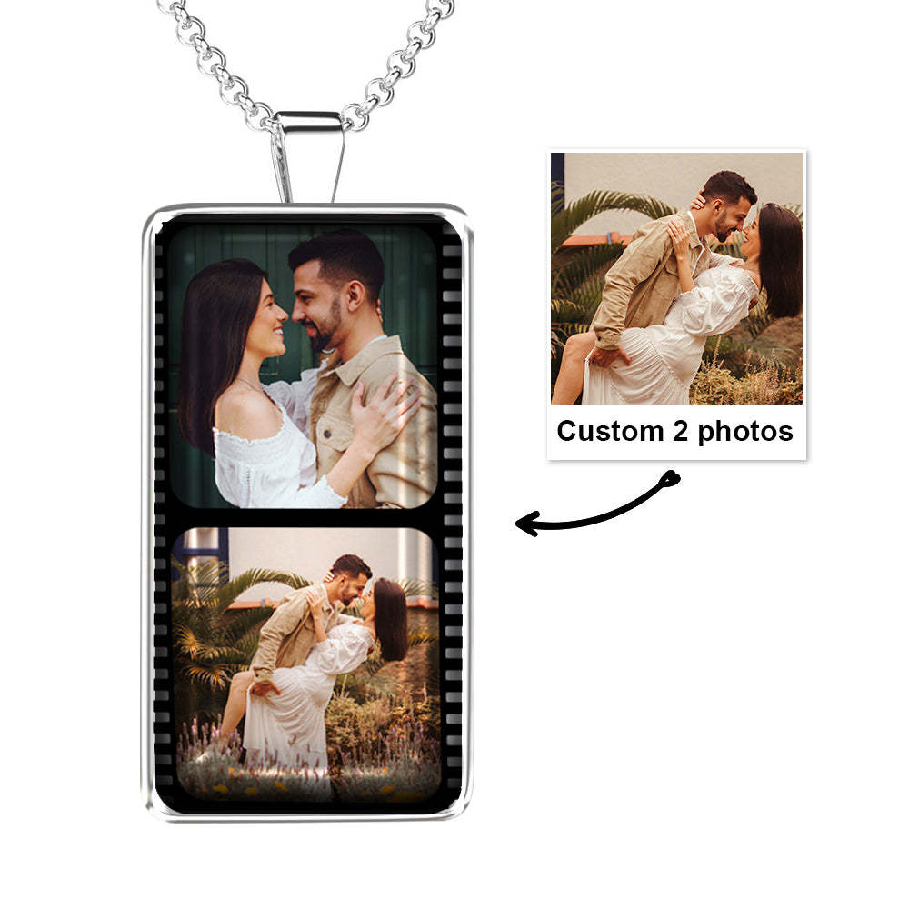 Personalized Custom Photo Filmstrip Necklace for Couples Family - soufeelau