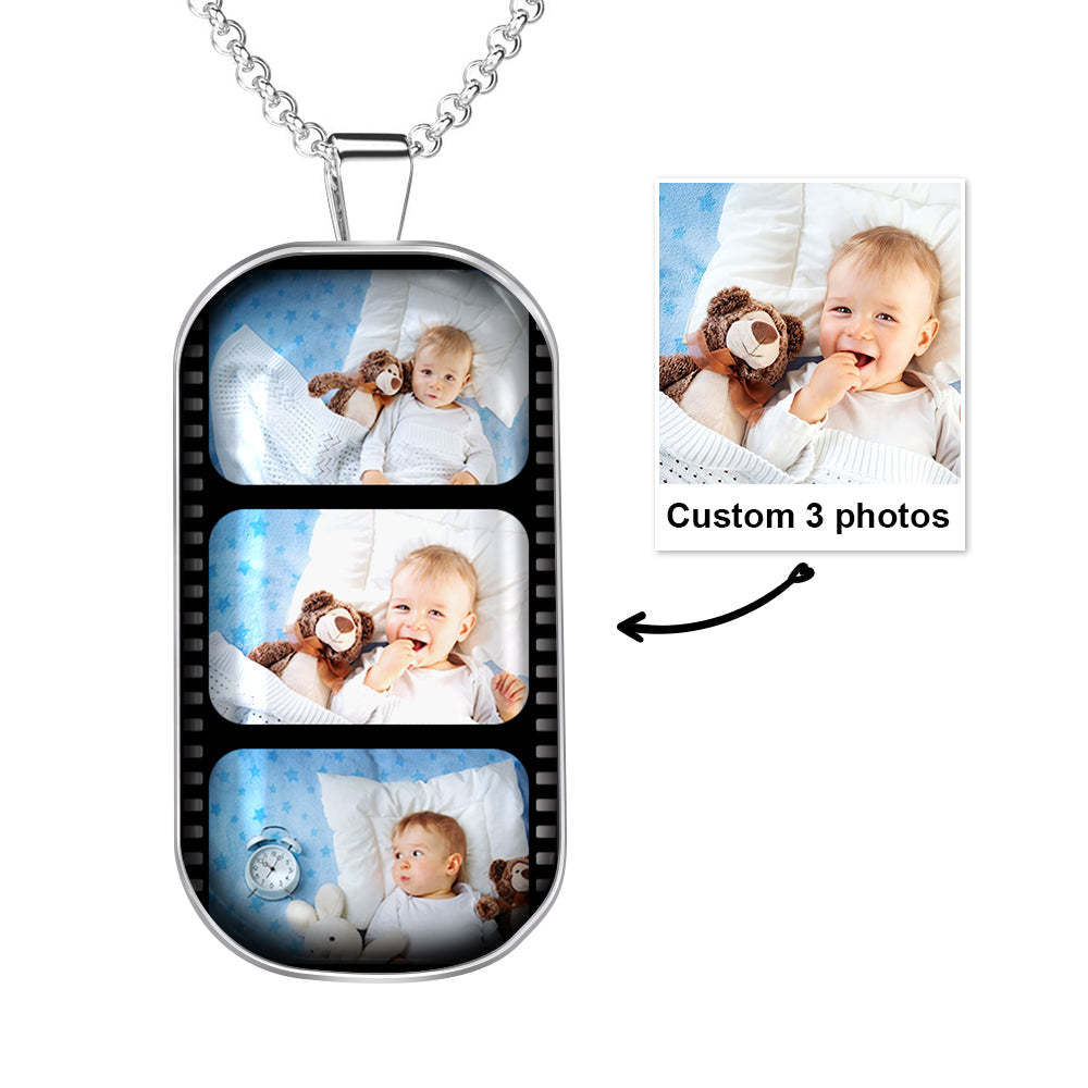 Personalized Custom Photo Filmstrip Necklace for Couples Family - soufeelau