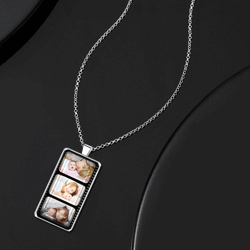 Personalized Custom Photo Filmstrip Necklace for Couples Family - soufeelau