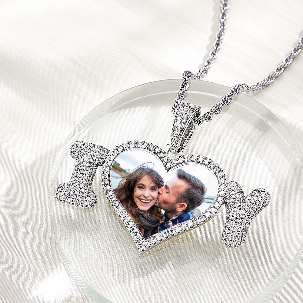 Custom Photo Letter Necklace Hip Hop Personality Sweater Chain Couple Gifts - soufeelau