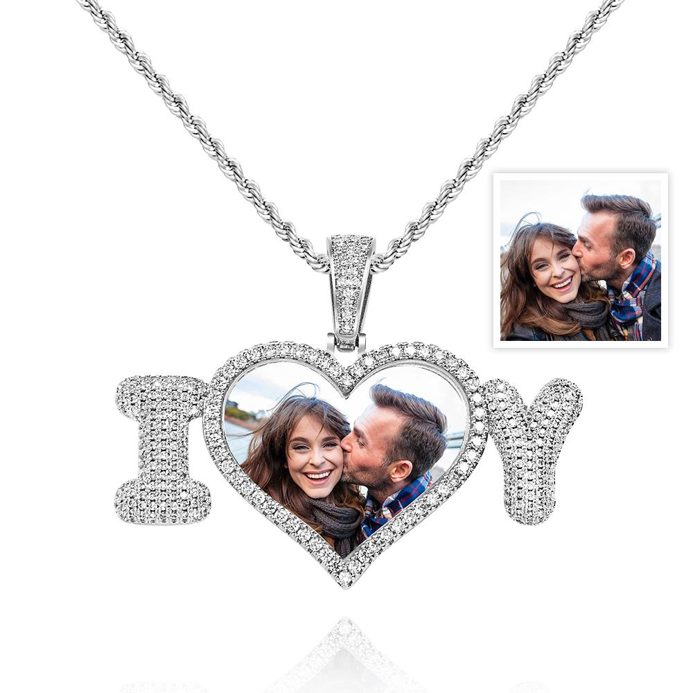 Custom Photo Letter Necklace Hip Hop Personality Sweater Chain Couple Gifts - soufeelau