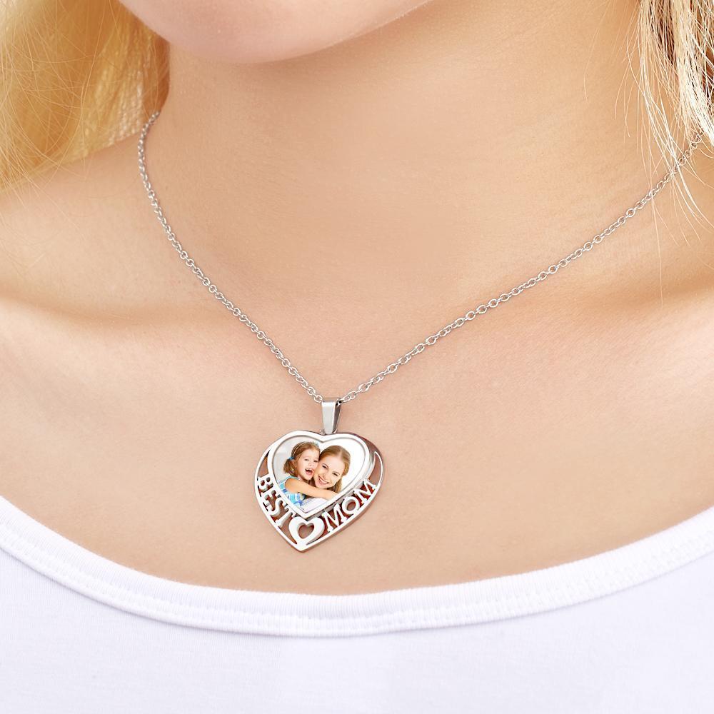 Custom Photo Love Heart Picture Pendant Necklace Small Jewelry For Her - soufeelau