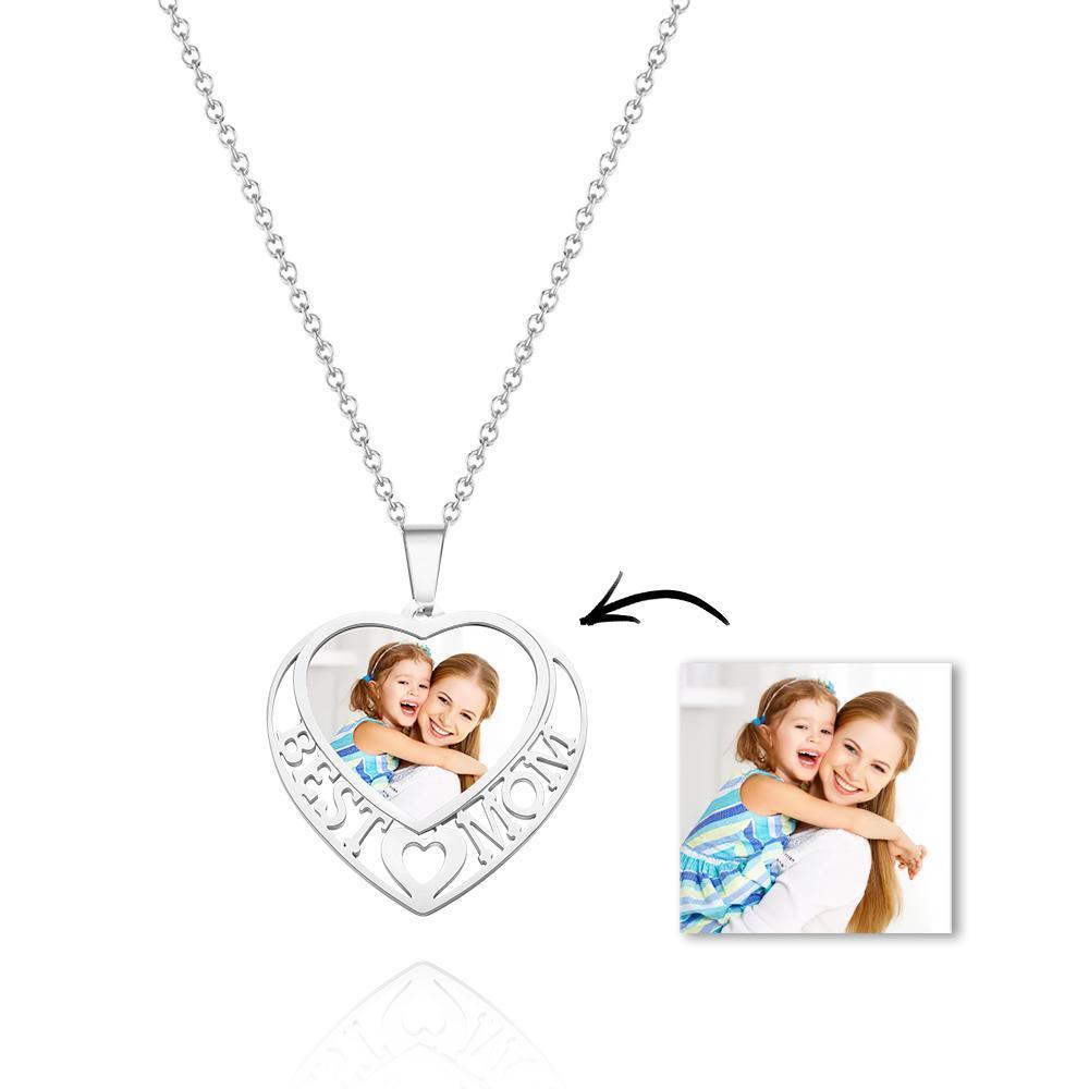 Custom Photo Love Heart Picture Pendant Necklace Small Jewelry For Her - soufeelau