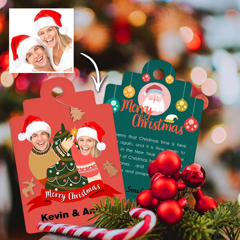 Merry Christmas Custom Gift Card Photo Card for Couple's Gifts
