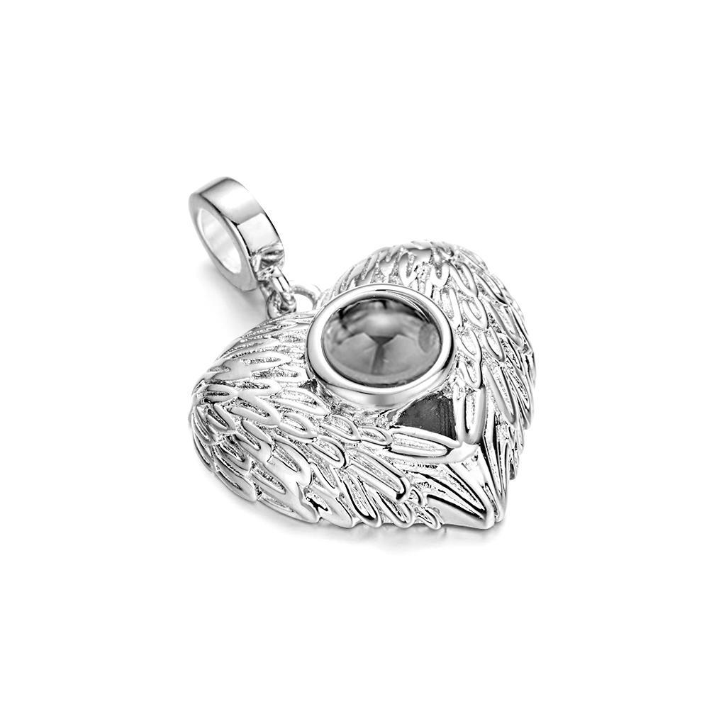 Projection Heart Personalized Photo Pendant Dangle Charm Pet Memorial Suitable for Bracelets Necklaces - soufeelau