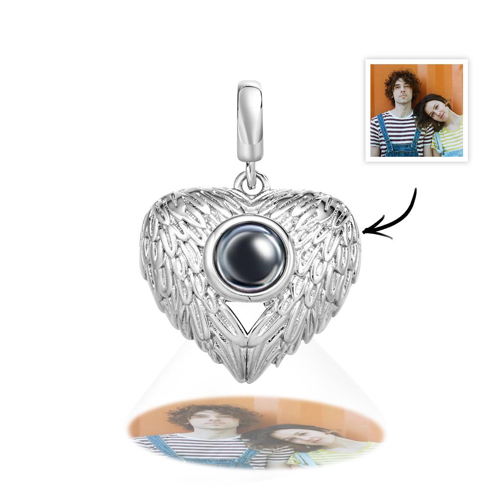 Projection Heart Personalized Photo Pendant Dangle Charm Pet Memorial Suitable for Bracelets Necklaces - soufeelau