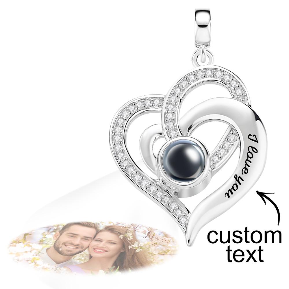 Projection Love Heart Personalized Photo Pendant Dangle Basic and Simple Charm for Bracelet - soufeelau