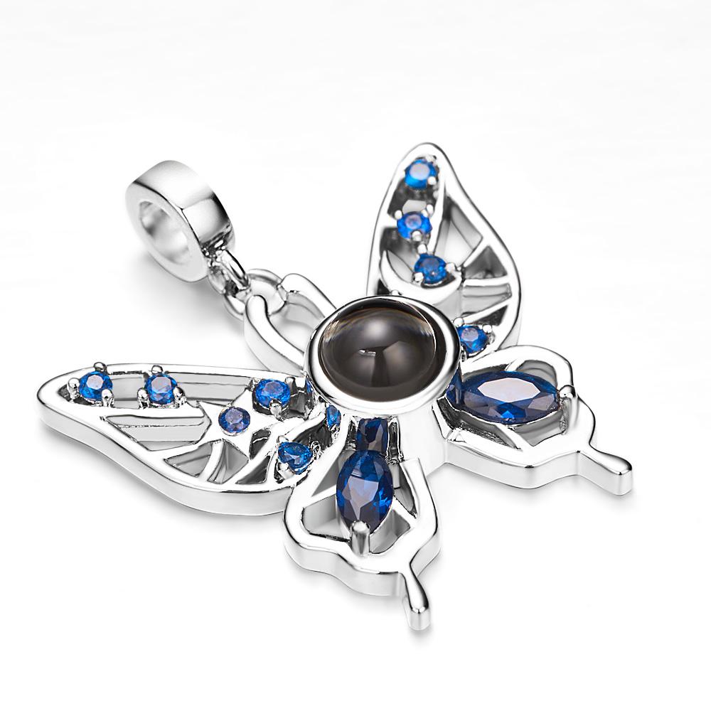 Projection Butterfly Personalized Photo Pendant Dangle Charm Symbolizes Free and Happy - soufeelau