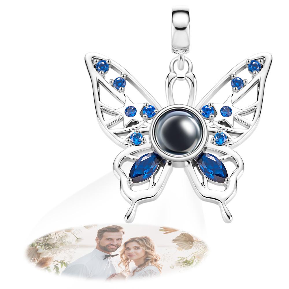 Projection Butterfly Personalized Photo Pendant Dangle Charm Symbolizes Free and Happy - soufeelau