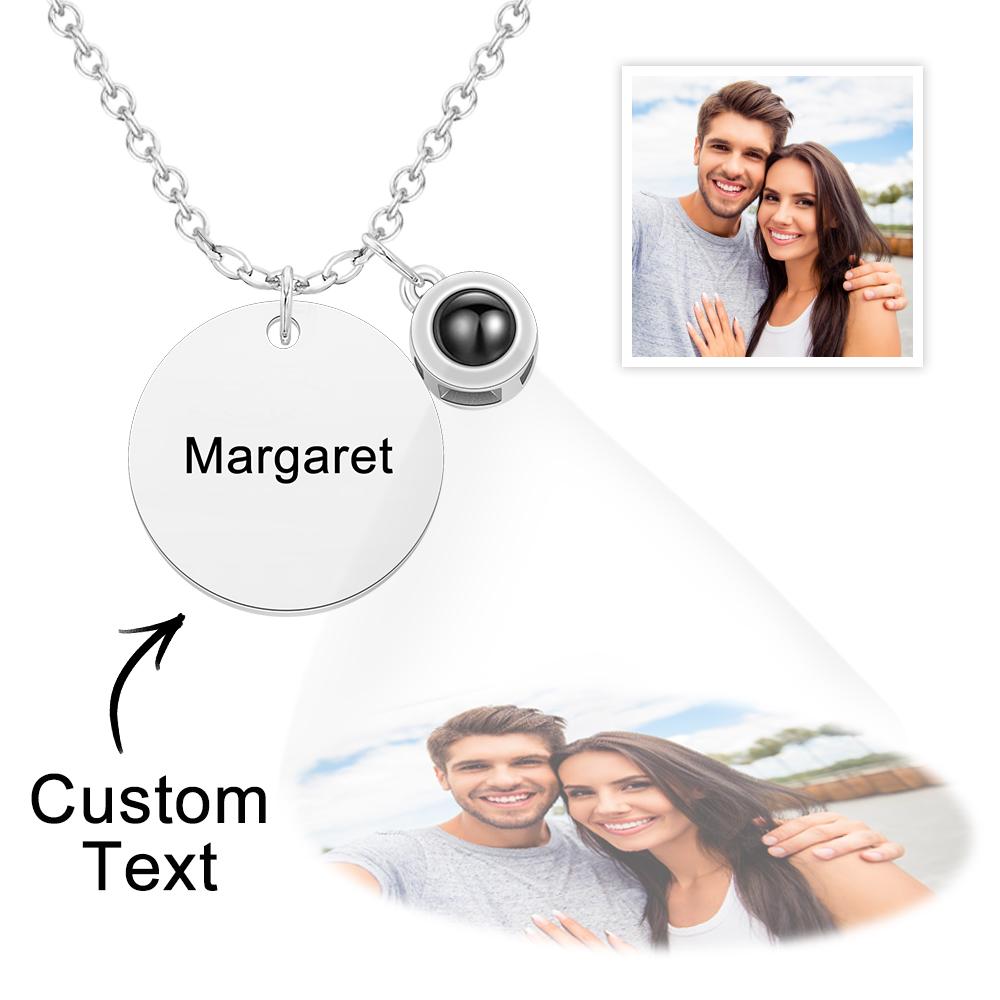 Custom Projection Engraved Necklace Pendant Simple Gifts - soufeelau