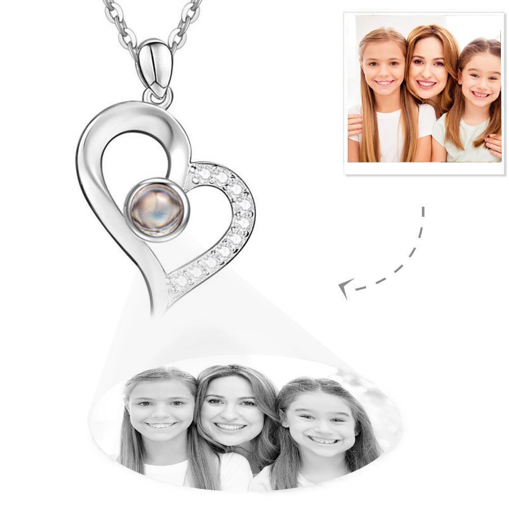 Personalized Projection Photo Necklace Heart Necklace For Mother - soufeelau