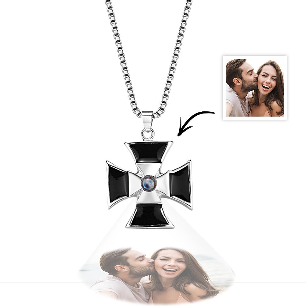 Personalized Windmill Photo Projection Men's Necklace for Him Minimalist Memorial Jewelry - soufeelau