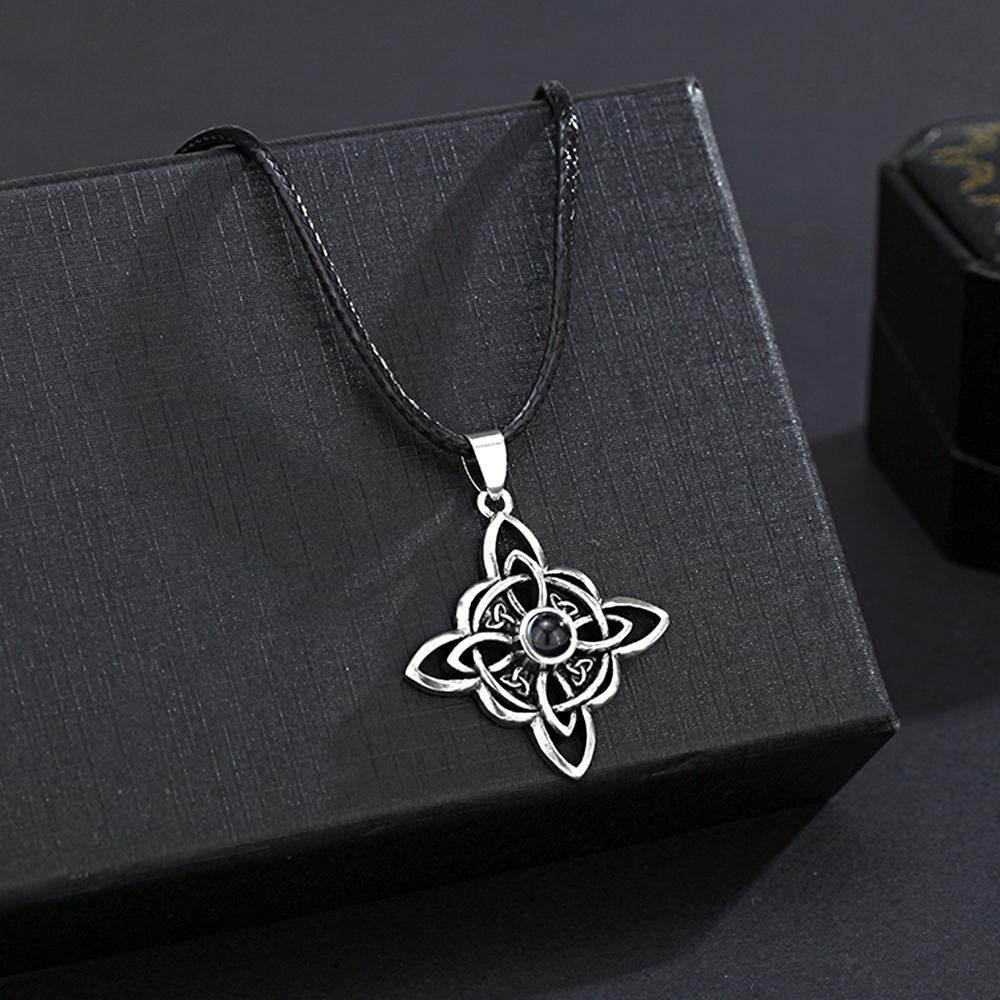 Personalized Annular Flower Shape Photo Projection Men's Necklace for Valentine's Day - soufeelau