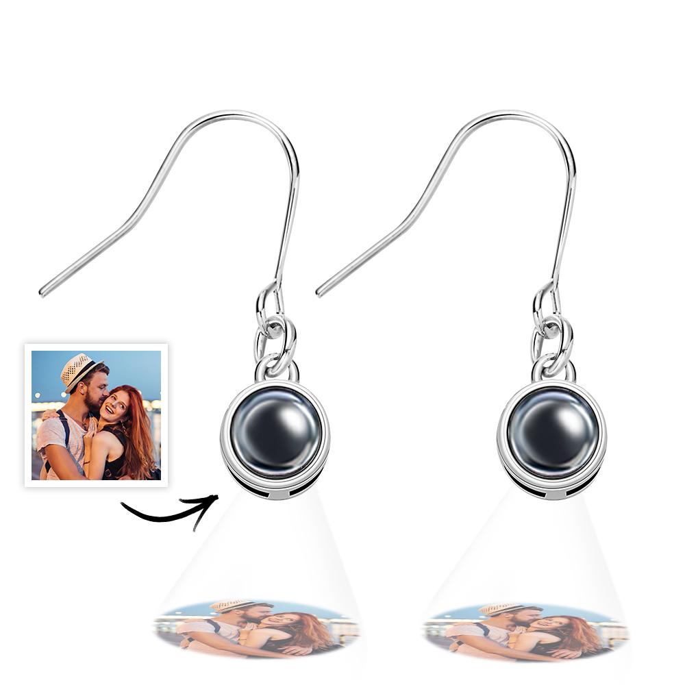 Personalized Earrings Custom Photo Projection Earrings Minimalist Earrings Memorial Mother's Day Gift - soufeelau