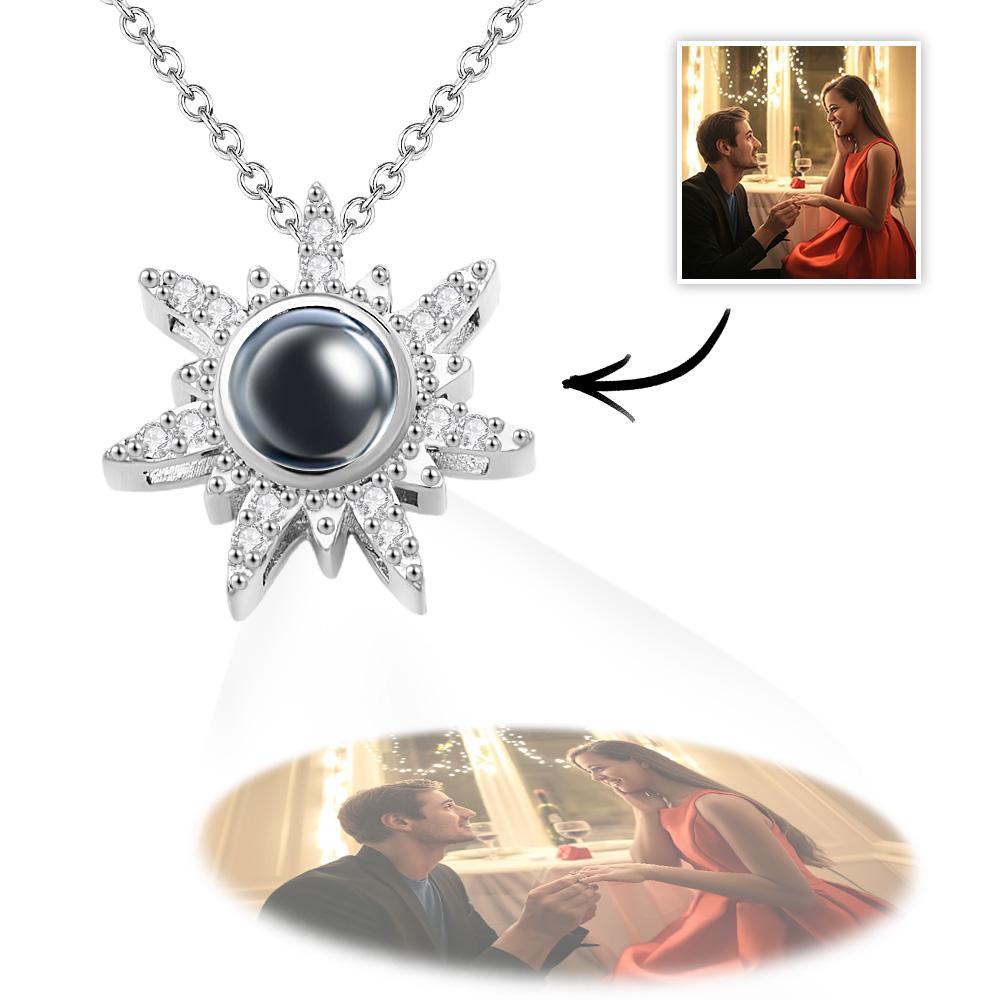 Sun Photo Projection Necklace Personalized Picture Inside Pendant Minimalist Pet Memorial Jewelry Trendy Best Friend Gift - soufeelau