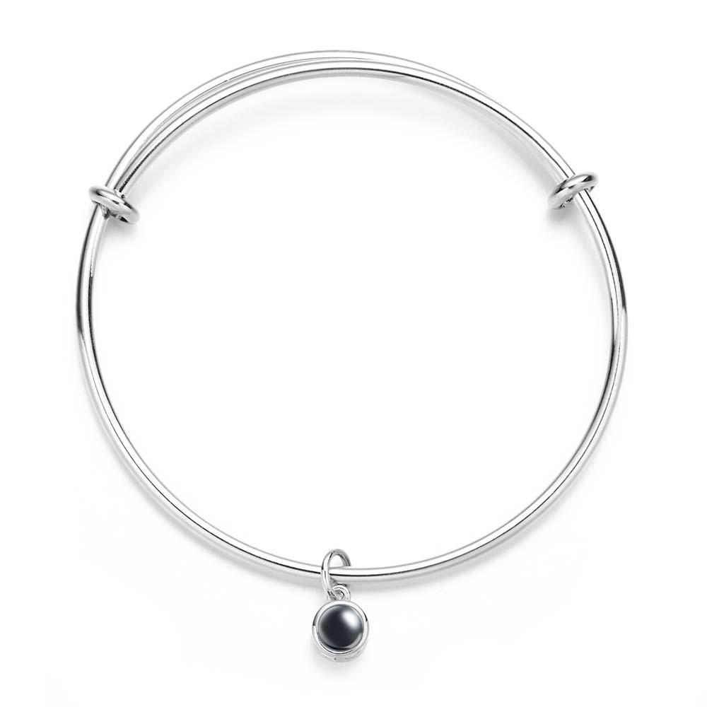 Customized Photo Projection Bracelets Couple Bangles gift for Him or Her Memorial Gift Wedding Birthday Gift Anniversary - soufeelau