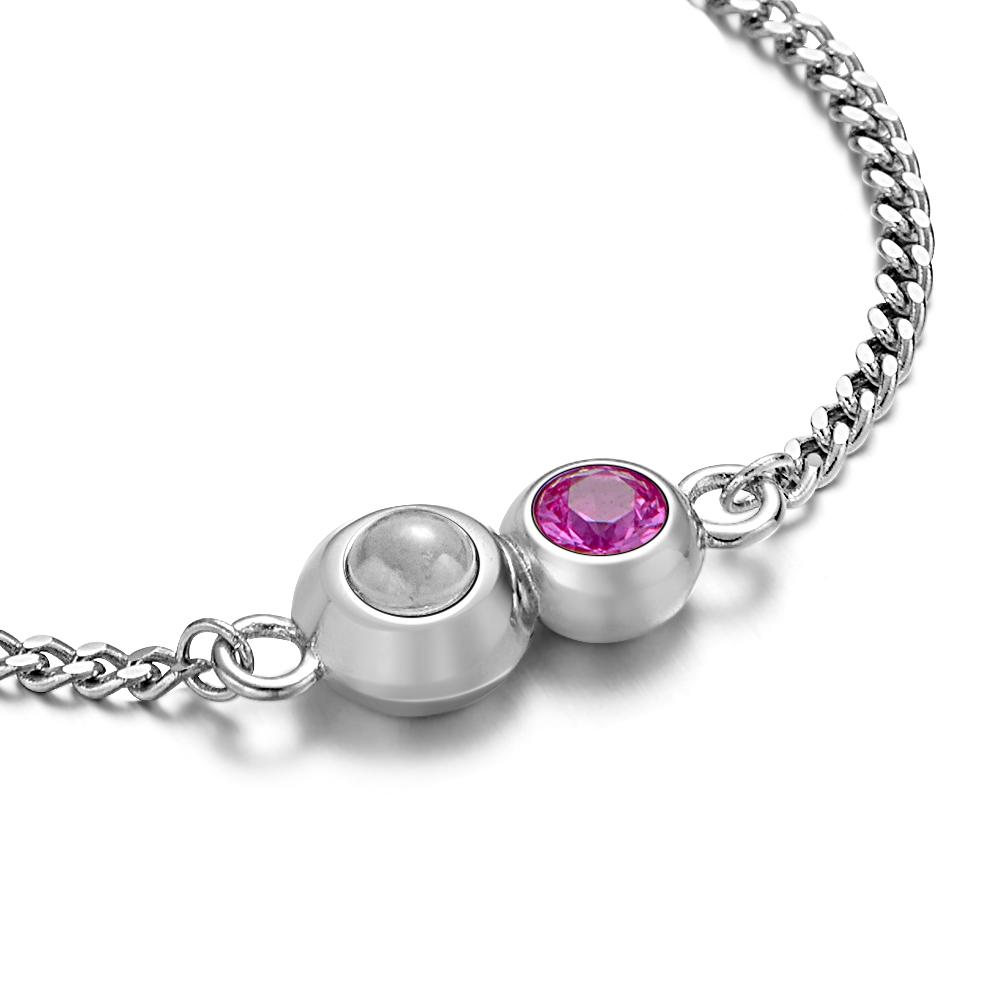 Projection Bracelet Personalized Birthstone Pendant Bracelet Photo Projection Bracelet Summer Jewelry Gift for Her - soufeelau