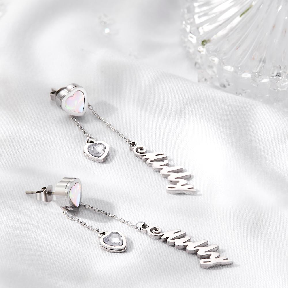 Custom Engraved Earrings Heart-shaped Name Earrings Unique Gift - soufeelau