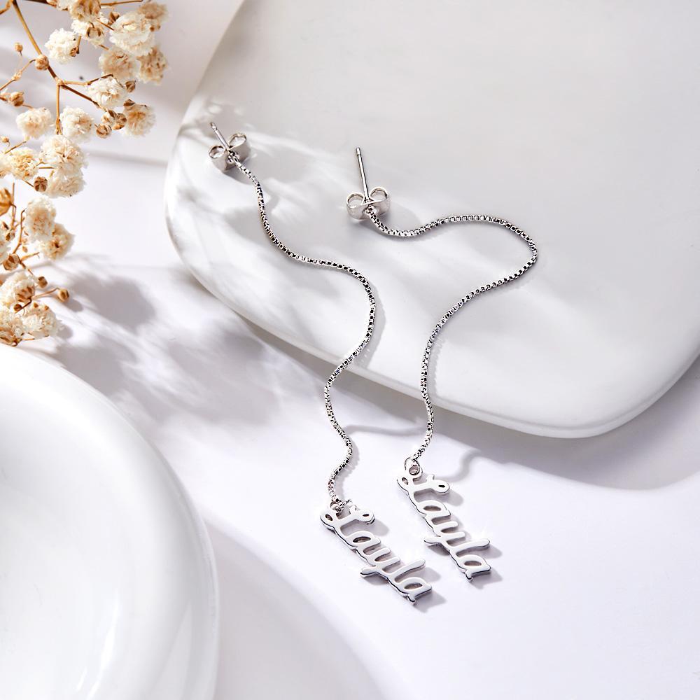 Promise You Personalized Name Earrings Lovers Earrings for Xmas Gift - soufeelau