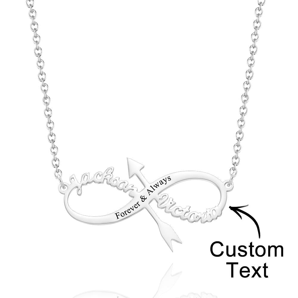 Custom Engraved Necklace Infinity Name Pendant Necklace Birthday Gift - soufeelau