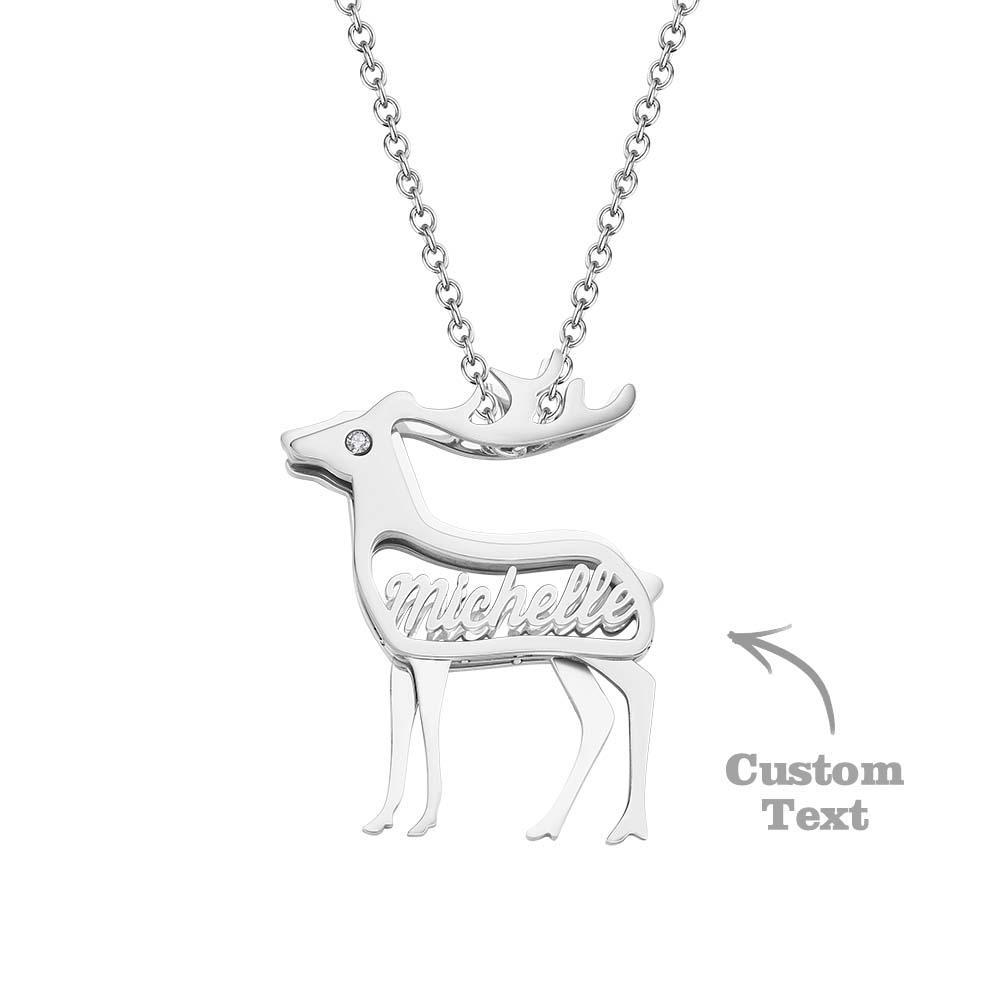 The Eye of the Deer Personalized Name Necklace with Birthstone