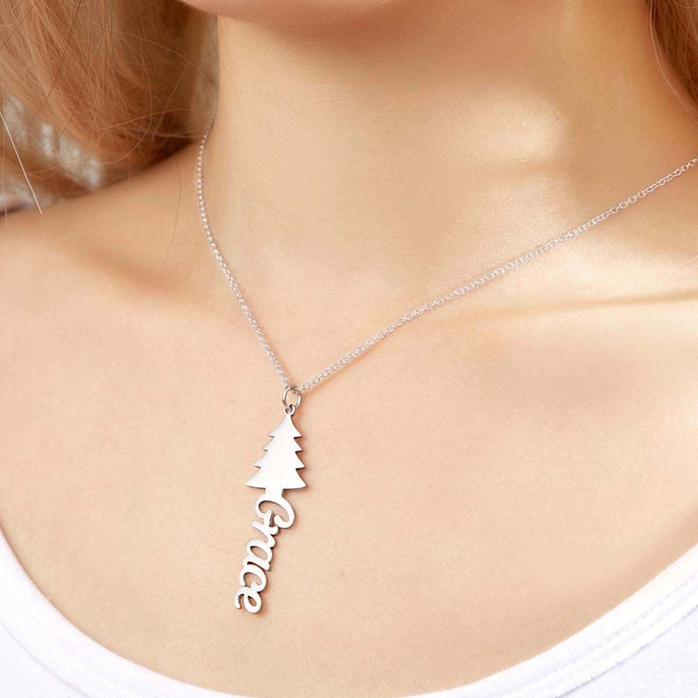 Custom Engraved Necklace Christmas Tree Creative Gifts - soufeelau