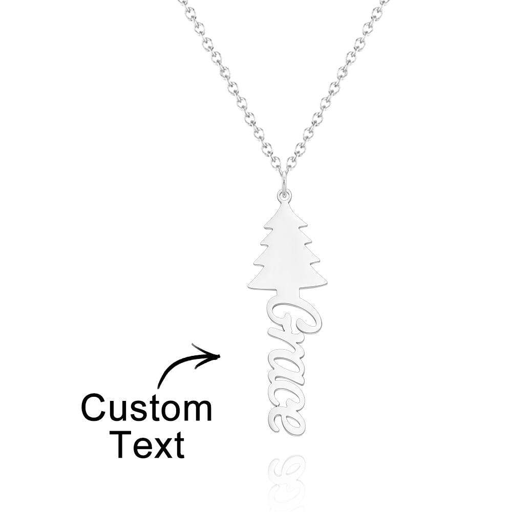 Custom Engraved Necklace Christmas Tree Creative Gifts - soufeelau