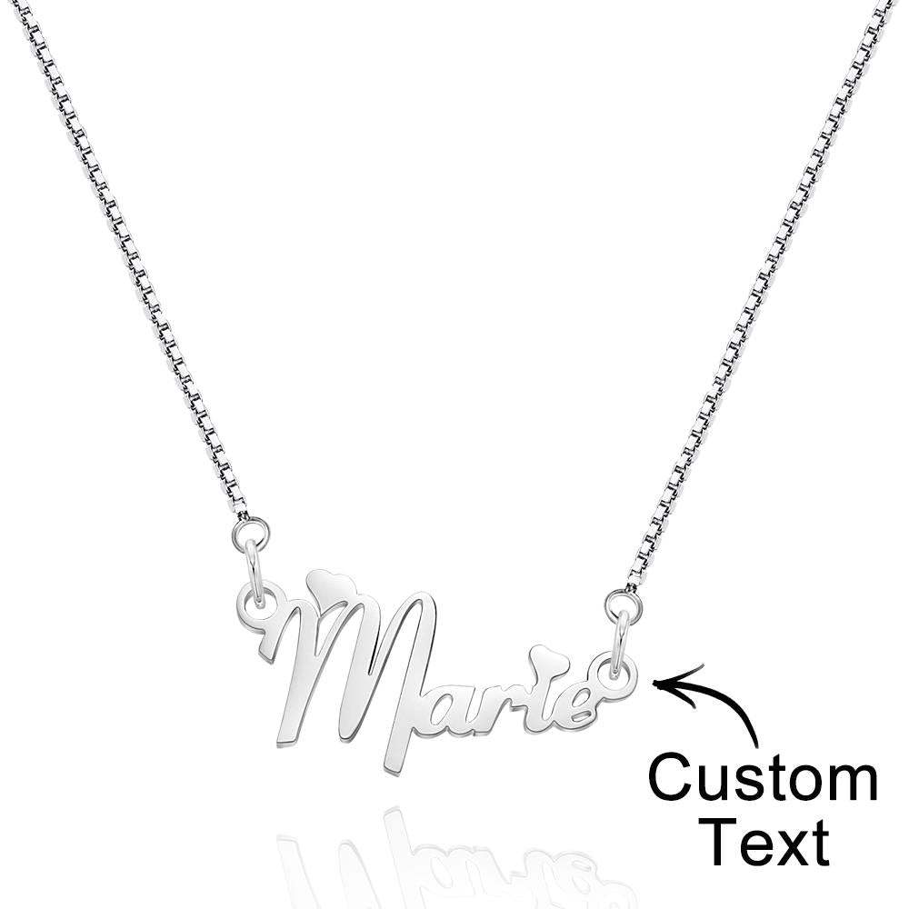 Custom Engraved Anniversary Plaque Silver Necklace Gift to Her - soufeelau
