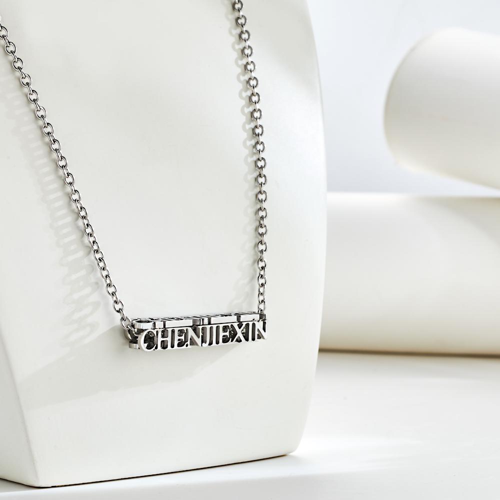 Custom Engraved Necklace Three-dimensional Name Necklace Gift for Women - soufeelau