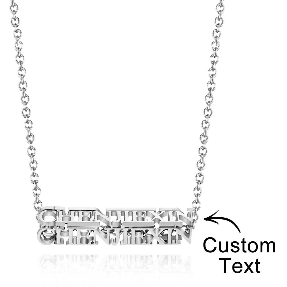 Custom Engraved Necklace Three-dimensional Name Necklace Gift for Women - soufeelau