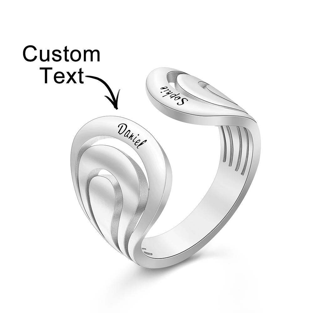 Custom Engraved Hug Name Rings New Design Gift for Her - soufeelau