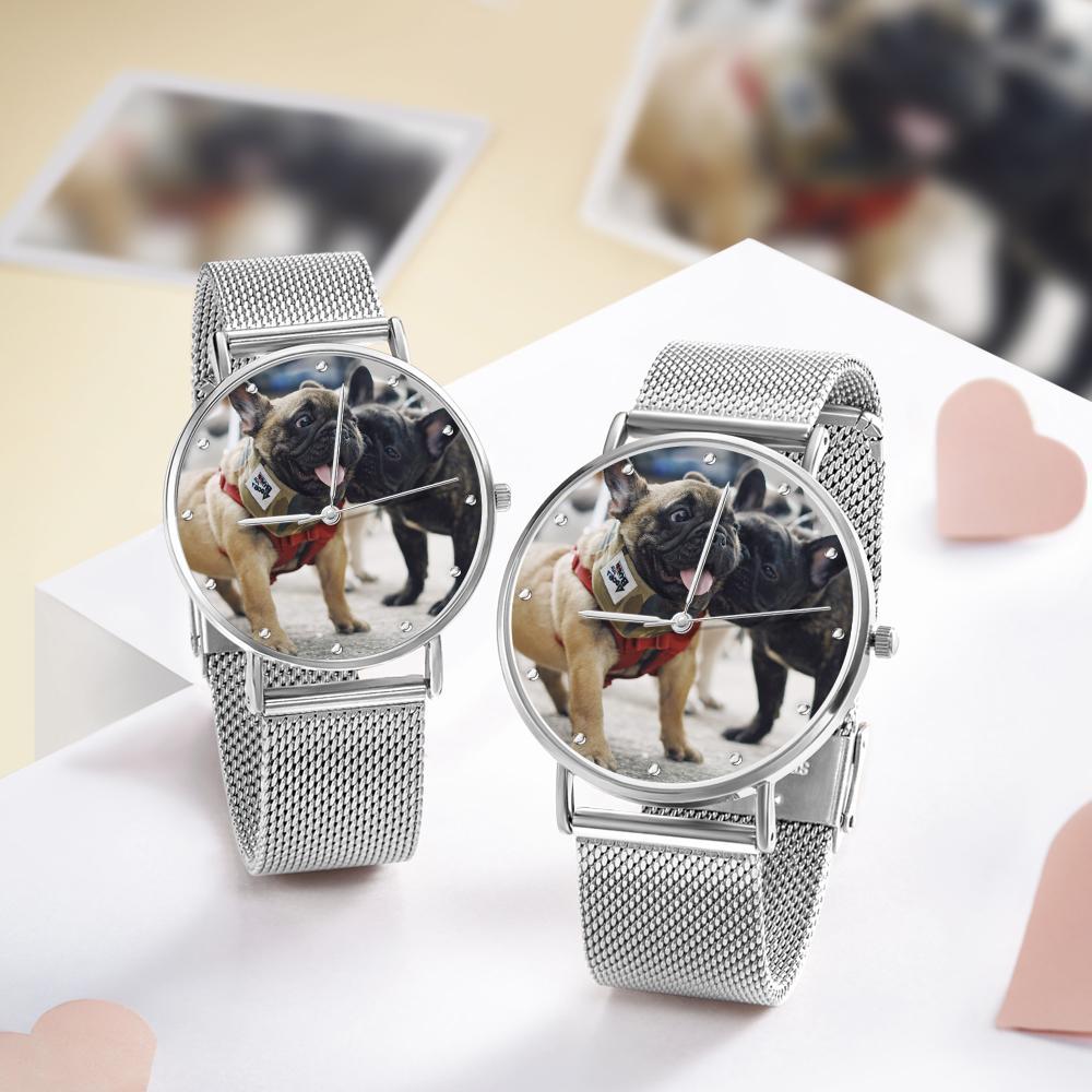 Engraved Woman Photo Watches With Alloy Strap