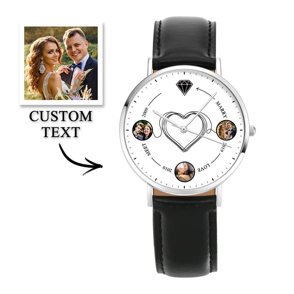 Custom Photo Watch Backward Watch Back In Time Watch Gift for Couple