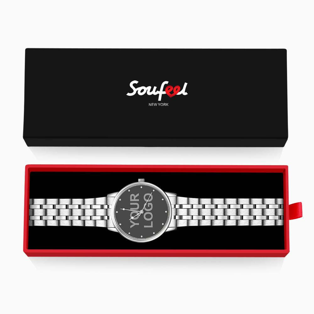 Mothers Day Gift - Unisex Engraved Alloy Bracelet Photo Watch 40mm