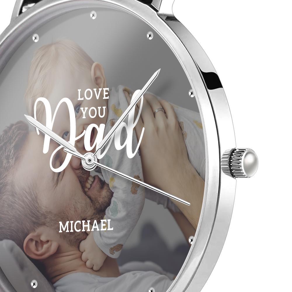 Personalized Love you Dad Photo Watch Father's Day Gift 40mm - soufeelau