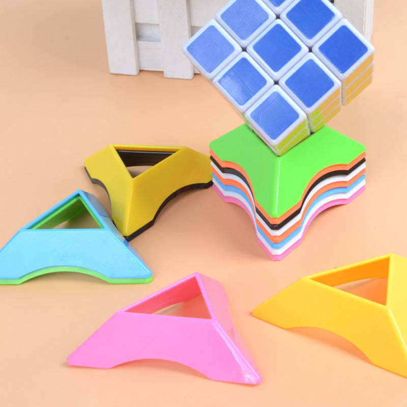 Rubik's Cube Multicolour Base Display Stand Triangle Magic Cube Holder Frame Accessories - soufeelau
