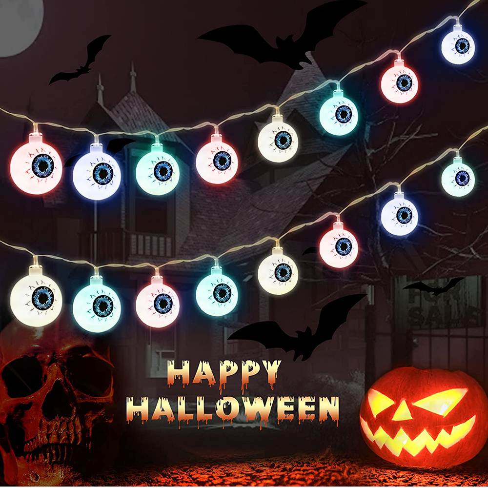 3 Lighting Colors Halloween Decorative String Lights for Halloween Theme Party Indoor Outdoor Decorations - soufeelau