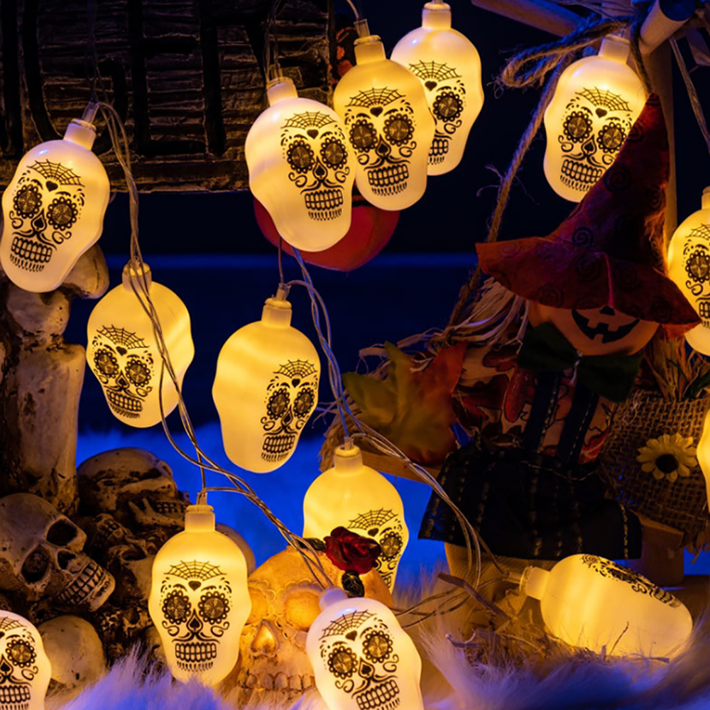 3 Lighting Colors Halloween Decorative String Lights for Halloween Theme Party Indoor Outdoor Decorations - soufeelau