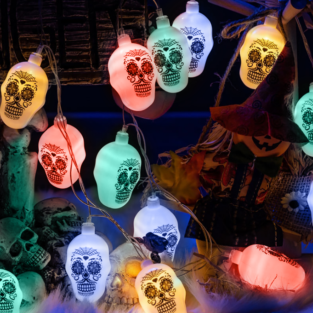 3 Lighting Colors Halloween Decorative String Lights for Halloween Theme Party Indoor Outdoor Decorations - soufeelau