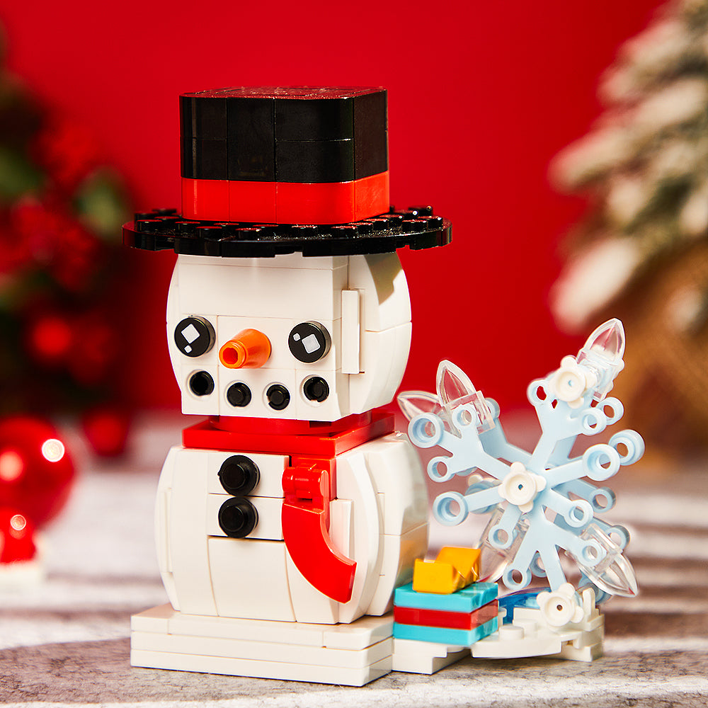 Snowman Small Particle Brick Block Heads Puzzle Building Block Toy Christmas Gifts - soufeelau