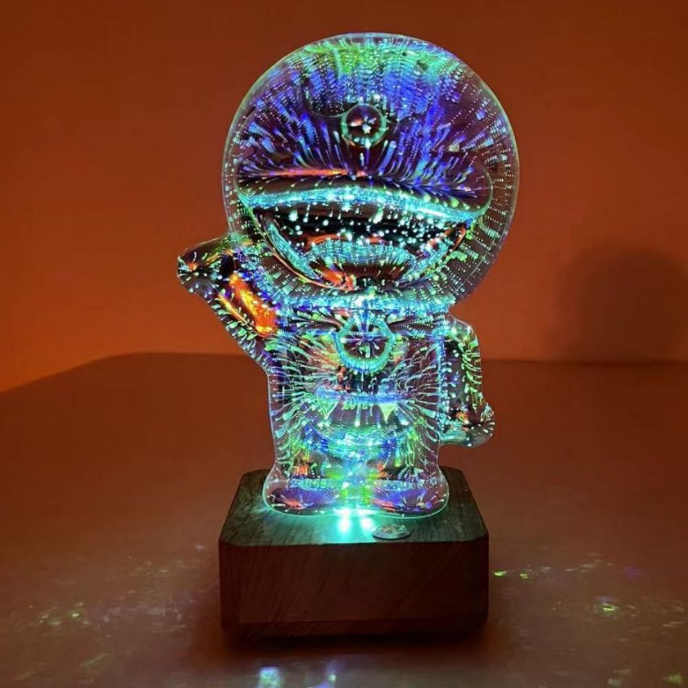 Doraemon Robot Cat 3D Firework Night Light Colorful Doraemon Decor Light Gift - soufeelau